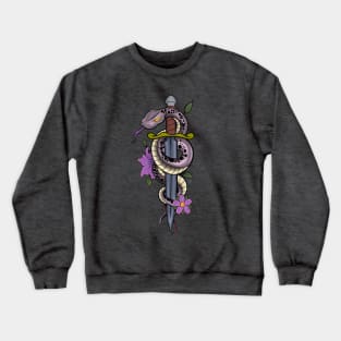 Snake and Dagger Tattoo Flash Crewneck Sweatshirt